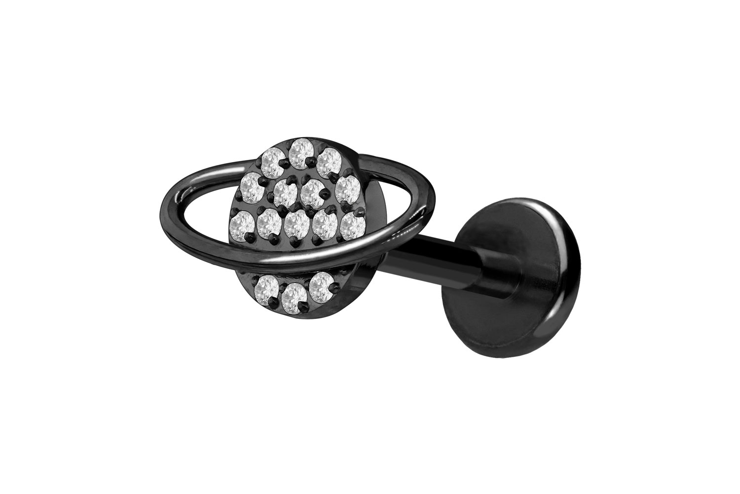 Titan Labret Piercing mit Push Fit KRISTALLPLANET